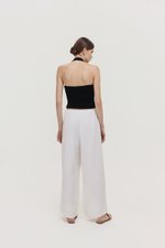 DIONNE DRAWSTRING WIDE LEG LINEN PANTS