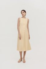 CLAUDINE BUTTON DOWN LINEN MIDI DRESS
