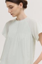 ESRA PIN TUCK FLUTTER SLEEVES TOP