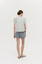 ESRA PIN TUCK FLUTTER SLEEVES TOP