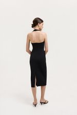 MARIANNA HALTER NECK RUCHED MIDI DRESS