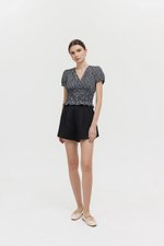 HEIDY BUTTONDOWN SMOCKED GINGHAM TOP