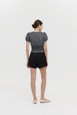 HEIDY BUTTONDOWN SMOCKED GINGHAM TOP