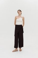 JASSIE DETACHABLE SCARF LINEN PANTS