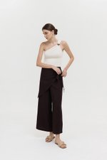 JASSIE DETACHABLE SCARF LINEN PANTS