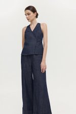 CAMRY CUFFED LINEN DENIM PANTS