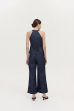 CAMILA WRAP LINEN DENIM TOP