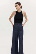 CAMRY CUFFED LINEN DENIM PANTS