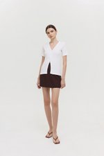 BAYLIN BUTTONDOWN LACE TRIM TEE