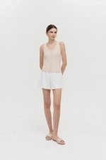 CARMEL BUTTONDOWN SCOOP NECK TANK