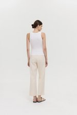 CARMEL BUTTONDOWN SCOOP NECK TANK