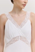 PAULINA LACE TRIM MAXI LINEN DRESS