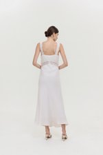 PAULINA LACE TRIM MAXI LINEN DRESS