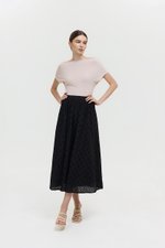 REISS EMBROIDERD FLARE MAXI SKIRT