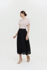 REISS EMBROIDERD FLARE MAXI SKIRT