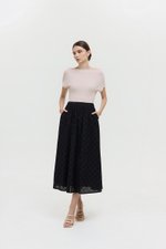 REISS EMBROIDERD FLARE MAXI SKIRT