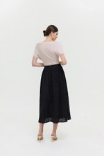 REISS EMBROIDERD FLARE MAXI SKIRT