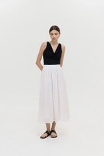 REISS EMBROIDERD FLARE MAXI SKIRT