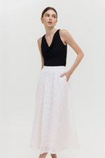 REISS EMBROIDERD FLARE MAXI SKIRT