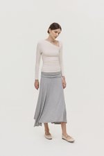 LORAH RUCHE WAIST MIDI SKIRT