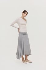 LORAH RUCHE WAIST MIDI SKIRT