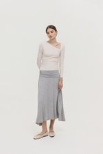 LORAH RUCHE WAIST MIDI SKIRT