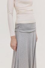 LORAH RUCHE WAIST MIDI SKIRT