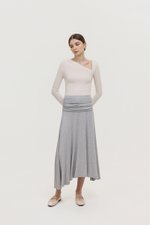 LORAH RUCHE WAIST MIDI SKIRT