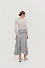 LORAH RUCHE WAIST MIDI SKIRT