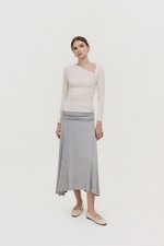 LORAH RUCHE WAIST MIDI SKIRT