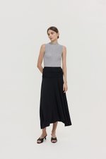 LORAH RUCHE WAIST MIDI SKIRT