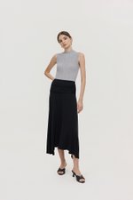 LORAH RUCHE WAIST MIDI SKIRT