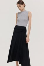 LORAH RUCHE WAIST MIDI SKIRT