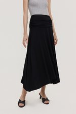 LORAH RUCHE WAIST MIDI SKIRT