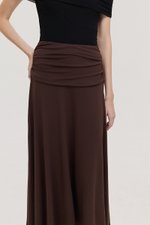 LORAH RUCHE WAIST MIDI SKIRT