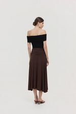 LORAH RUCHE WAIST MIDI SKIRT