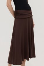 LORAH RUCHE WAIST MIDI SKIRT