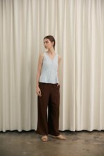 DIONNE DRAWSTRING WIDE LEG LINEN PANTS
