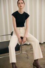 EDDIE CAP SLEEVE RUCHED TEE
