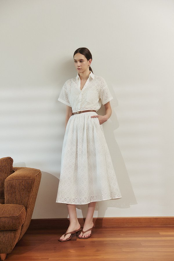 REISS EMBROIDERD FLARE MAXI SKIRT