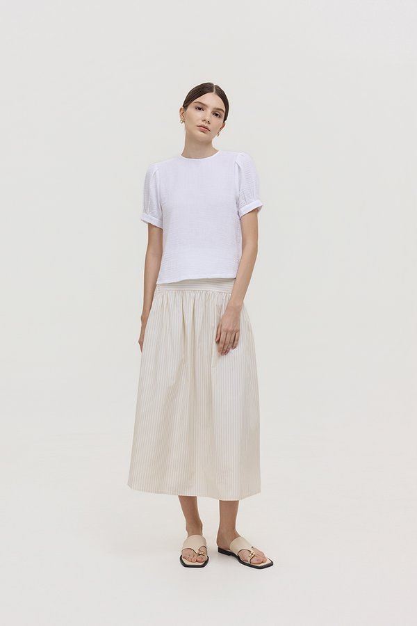 ELISABETTA COTTON PUFF SLEEVE TOP