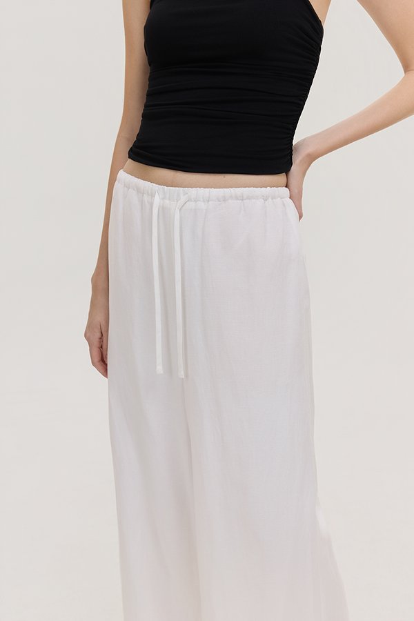 DIONNE DRAWSTRING WIDE LEG LINEN PANTS