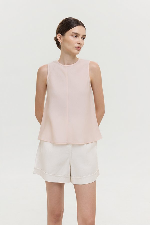 ALESSA BIAS CUT LINEN TOP