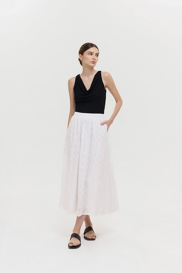 REISS EMBROIDERD FLARE MAXI SKIRT