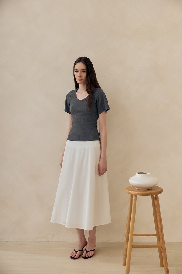 BRYNN DROPWAIST MIDI SKIRT