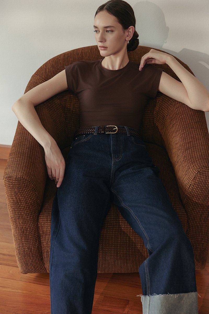 VERNICE FOLDED HEM JEANS