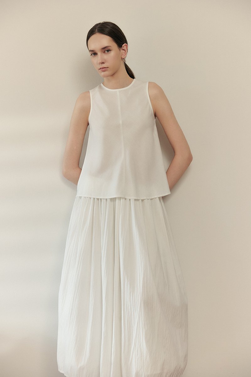 ALESSA BIAS CUT LINEN TOP