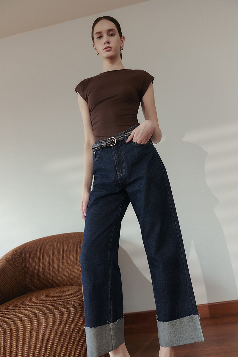 VERNICE FOLDED HEM JEANS