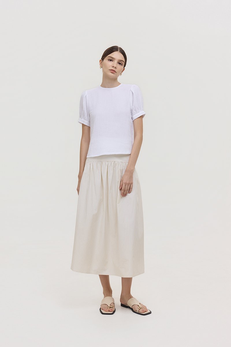 ELISABETTA COTTON PUFF SLEEVE TOP