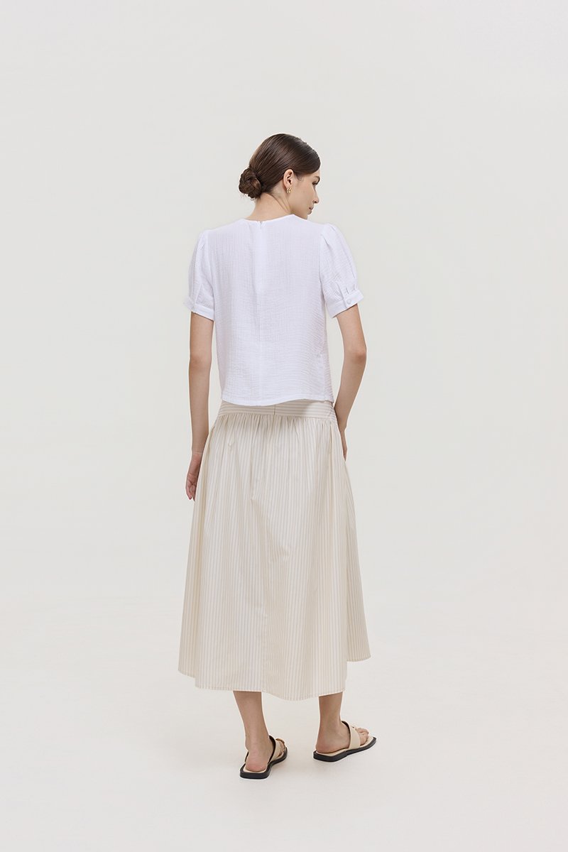 ELISABETTA COTTON PUFF SLEEVE TOP